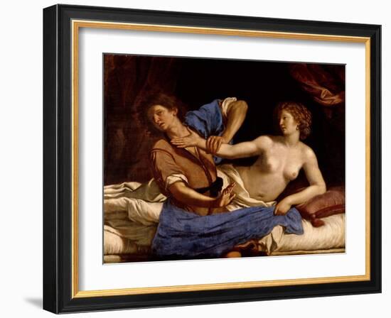 Joseph and the Wife of Potiphar, circa 1649-Guercino (Giovanni Francesco Barbieri)-Framed Giclee Print