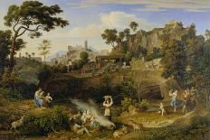 A View of the Tiber Near Rome, a Rural Feast, 1818-Joseph Anton Koch-Giclee Print