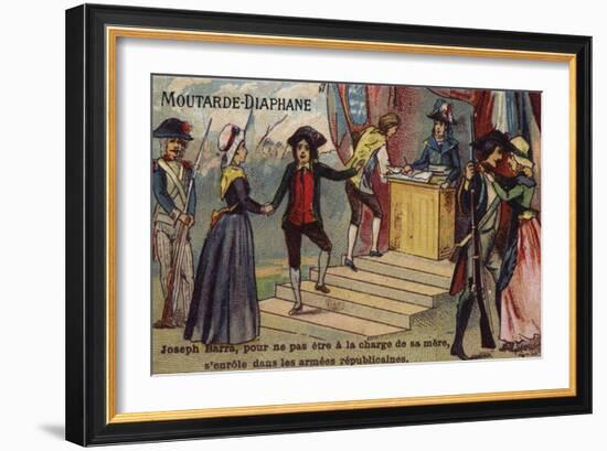 Joseph Barra, French Revolutionary Boy Soldier, Enlisting in the Republican Army-null-Framed Giclee Print