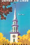 United Air Lines: New England, c.1950s-Joseph Binder-Mounted Giclee Print