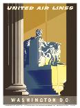 Washington D.C., President Lincoln Memorial, United Air Lines-Joseph Binder-Mounted Art Print