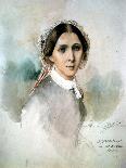 Portrait of Clara Schumann (1819-96) 1853-Joseph Bonaventure Laurens-Framed Giclee Print