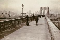 The Brooklyn Bridge Promenade, Looking Towards Manhattan, 1903-Joseph Byron-Giclee Print