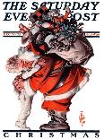 "Santa Up a Ladder," Saturday Evening Post Cover, December 20, 1930-Joseph Christian Leyendecker-Giclee Print