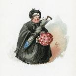 Mrs Gamp, Illustration from 'Character Sketches from Charles Dickens', C.1890 (Colour Litho)-Joseph Clayton Clarke-Giclee Print