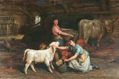 Feeding The Calves-Joseph Denovan Adam-Framed Premier Image Canvas