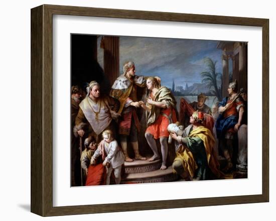 Joseph Devant Pharaon - Joseph before Pharaoh - Peinture De Jacopo Amigoni (Giacomo Amiconi) (1675--Jacopo Amigoni-Framed Giclee Print