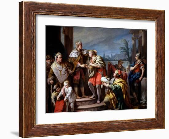 Joseph Devant Pharaon - Joseph before Pharaoh - Peinture De Jacopo Amigoni (Giacomo Amiconi) (1675--Jacopo Amigoni-Framed Giclee Print