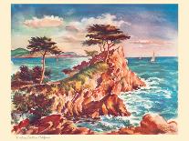 Monterey, California - United Air Lines, Vintage Travel Poster, 1948-Joseph Fehér-Framed Art Print