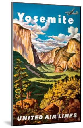 YOSEMITE United Air Line 8.5/" X 11/" Travel Poster