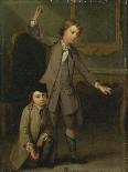 Two Boys of the Nollekens Family, Probably Joseph and John Joseph, Playing at Tops, 1745-Joseph Francis Nollekens-Framed Giclee Print