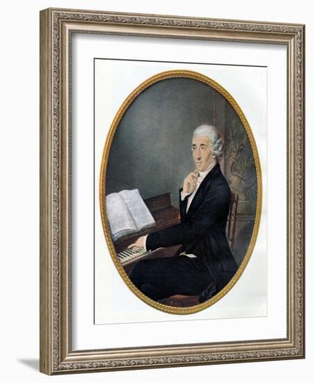 Joseph Haydn at the piano-Johann Zitterer-Framed Giclee Print