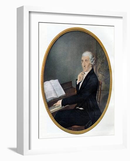 Joseph Haydn at the piano-Johann Zitterer-Framed Giclee Print