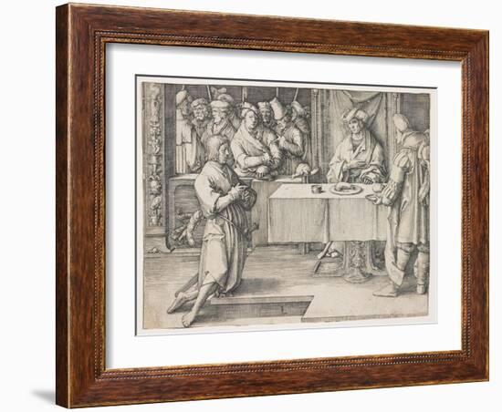 Joseph Interpreting Pharaoh's Dreams, 1512-Lucas van Leyden-Framed Giclee Print