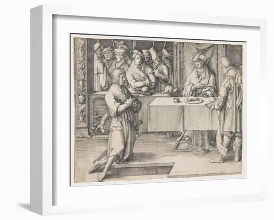 Joseph Interpreting Pharaoh's Dreams, 1512-Lucas van Leyden-Framed Giclee Print