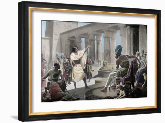 Joseph Interpreting the Pharaoh's Dream. Genesis 41:25-26. 19th Century. Coloured-null-Framed Premium Giclee Print