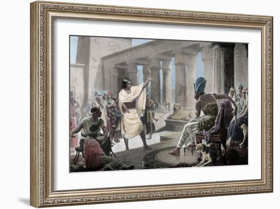 Joseph Interpreting the Pharaoh's Dream. Genesis 41:25-26. 19th Century. Coloured-null-Framed Giclee Print