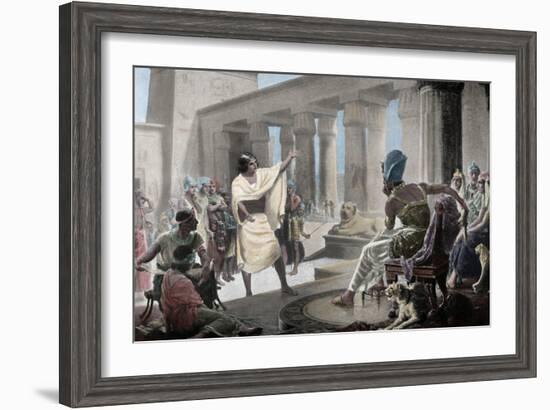 Joseph Interpreting the Pharaoh's Dream. Genesis 41:25-26. 19th Century. Coloured-null-Framed Giclee Print