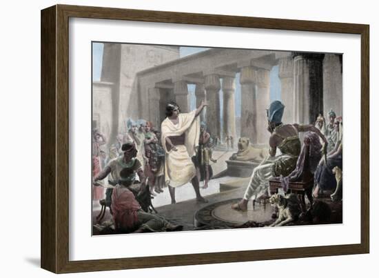 Joseph Interpreting the Pharaoh's Dream. Genesis 41:25-26. 19th Century. Coloured-null-Framed Giclee Print