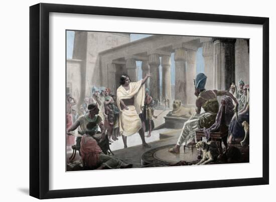 Joseph Interpreting the Pharaoh's Dream. Genesis 41:25-26. 19th Century. Coloured-null-Framed Giclee Print