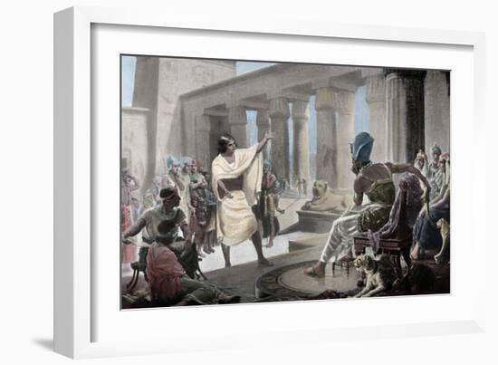 Joseph Interpreting the Pharaoh's Dream. Genesis 41:25-26. 19th Century. Coloured-null-Framed Giclee Print