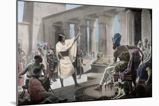 Joseph Interpreting the Pharaoh's Dream. Genesis 41:25-26. 19th Century. Coloured-null-Mounted Giclee Print