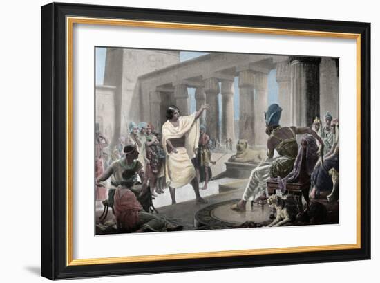 Joseph Interpreting the Pharaoh's Dream. Genesis 41:25-26. 19th Century. Coloured-null-Framed Giclee Print
