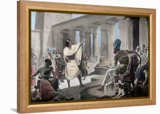 Joseph Interpreting the Pharaoh's Dream. Genesis 41:25-26. 19th Century. Coloured-null-Framed Premier Image Canvas