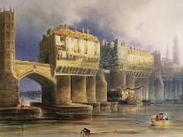 Old London Bridge in 1745, 1846-Joseph Josiah Dodd-Framed Premier Image Canvas