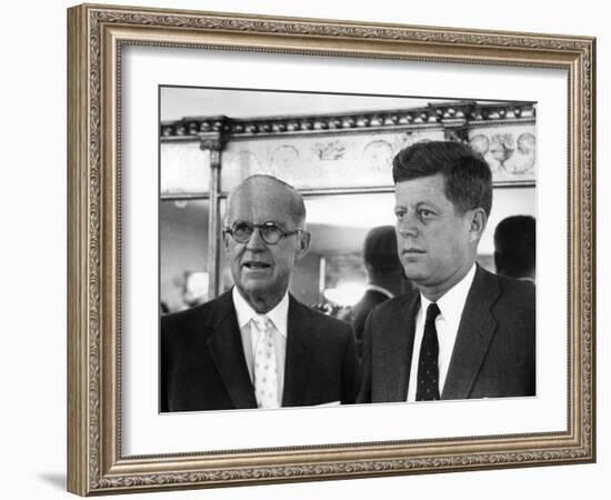 Joseph Kennedy Sr., John F. Kennedy, November 9, 1960-null-Framed Photo