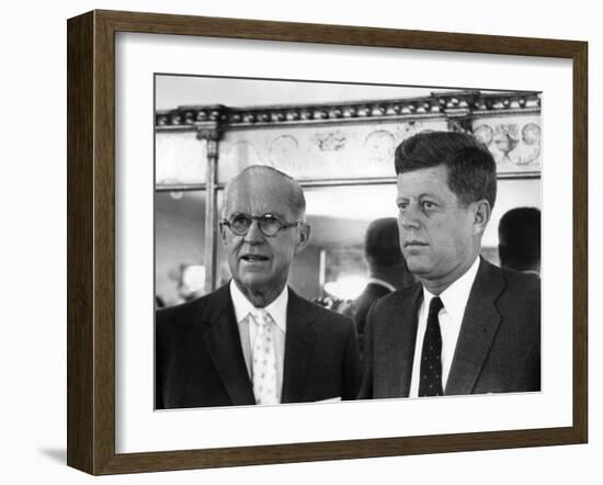 Joseph Kennedy Sr., John F. Kennedy, November 9, 1960-null-Framed Photo