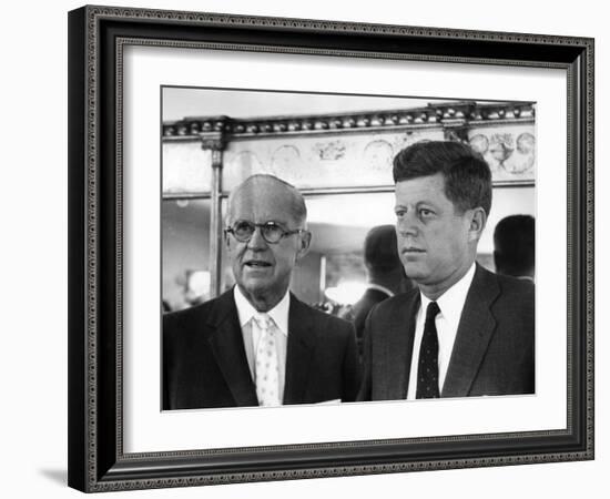 Joseph Kennedy Sr., John F. Kennedy, November 9, 1960-null-Framed Photo