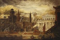 A Scene in Ancient Rome, a Setting for Titus Andronicus, Act I, Scene 3, C.1830-Joseph Michael Gandy-Framed Giclee Print