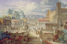 A Scene in Ancient Rome, a Setting for Titus Andronicus, Act I, Scene 3, C.1830-Joseph Michael Gandy-Giclee Print