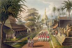 Scene Upon the Terrace of the Great Dagon Pagoda at Rangoon-Joseph Moore-Giclee Print