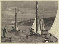 Ice Yachts on the Hudson River, USA-Joseph Nash-Giclee Print