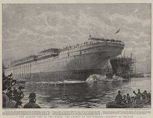 The Largest Ship in the World, the Launch of the Steamer Oceanic at Belfast by Joseph Nash