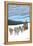 Joseph, Oregon - Dog Sled Scene-Lantern Press-Framed Stretched Canvas