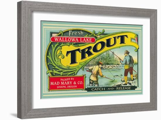 Joseph, Oregon - Wallowa Lake Trout Label-Lantern Press-Framed Art Print