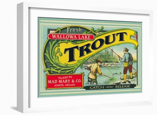 Joseph, Oregon - Wallowa Lake Trout Label-Lantern Press-Framed Art Print