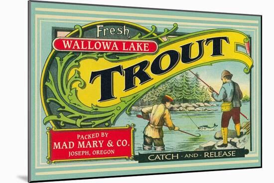 Joseph, Oregon - Wallowa Lake Trout Label-Lantern Press-Mounted Art Print