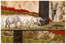 Serengeti Elephants-Joseph Poirier-Framed Art Print