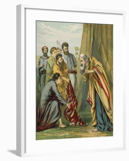 Joseph Receives the Coat of Many Colours from His Father-null-Framed Giclee Print