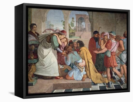 Joseph Reveals Himself to His Brothers, 1817-Peter Von Cornelius-Framed Premier Image Canvas