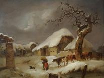 Snow in the Farmyard, 1812-Joseph Rhodes-Framed Giclee Print