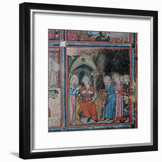 Joseph's brothers showing their father his bloodstained coat, 14th century-Unknown-Framed Giclee Print