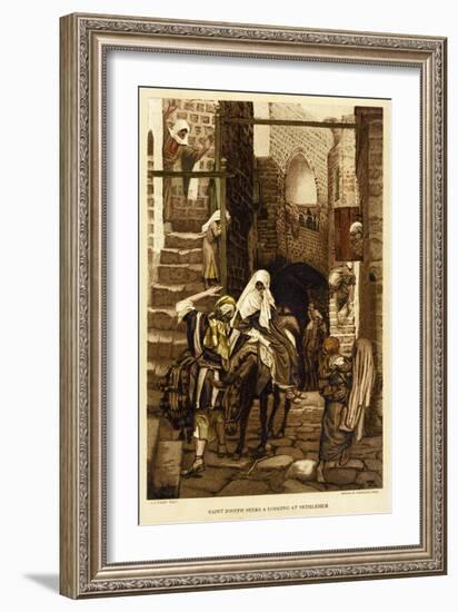 Joseph seeks a Lodging at Bethlehem - Bible-James Jacques Joseph Tissot-Framed Giclee Print