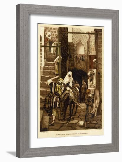 Joseph seeks a Lodging at Bethlehem - Bible-James Jacques Joseph Tissot-Framed Giclee Print