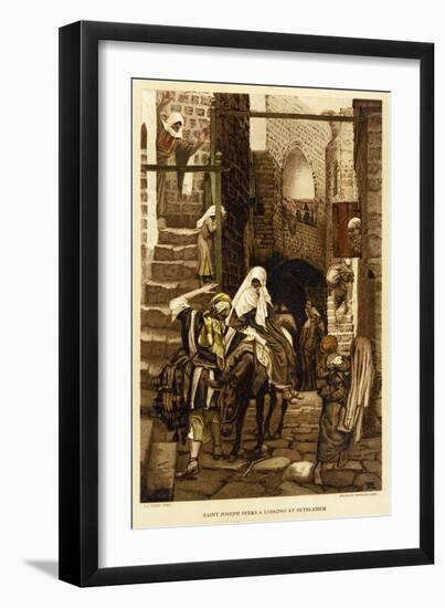 Joseph seeks a Lodging at Bethlehem - Bible-James Jacques Joseph Tissot-Framed Giclee Print