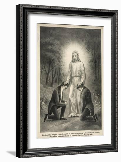 Joseph Smith and Oliver Cowdery Receiving the Aaronic Priesthood-null-Framed Giclee Print